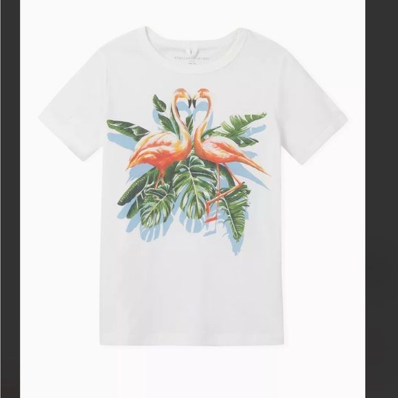 STELLA MCCARTNEY Flamingo Organic Cotton T-shirt - Picture 1 of 2